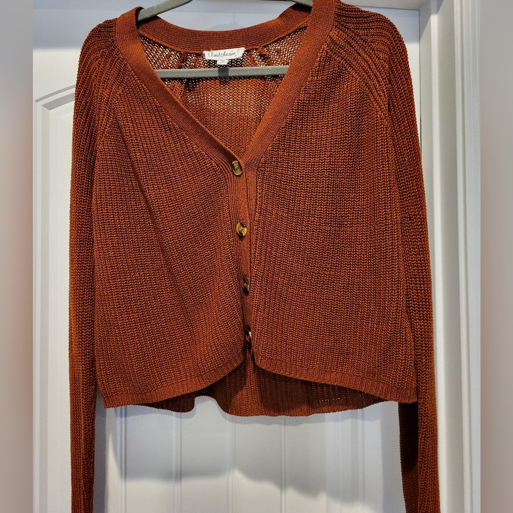 Burnt orange knitted cardigan